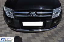 Mitsubishi Pajero Wagon III 1999-2006 гг. Передняя защита ST008 (нержавейка) фото 2