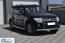 Mitsubishi Pajero Wagon III 1999-2006 гг. Передняя защита ST008 (нержавейка) фото 4