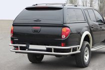 Mitsubishi L200 2006-2015 гг. Задняя защита AK0022 (нерж. сталь) фото 1