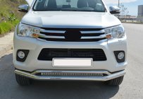 Toyota Hilux 2015- гг. Передняя двойная защита Vegas (2015-2020, нержавейка) фото 1