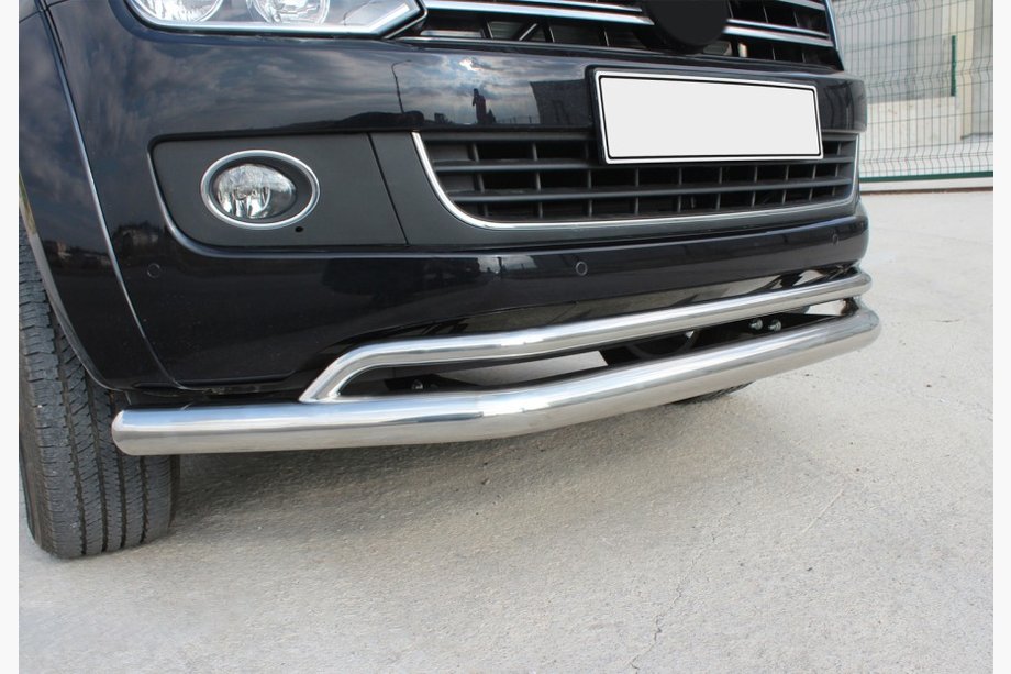Volkswagen Amarok 2010-2022 гг. Передняя защита двойная Vegas 2010-2016 нержавейка Image