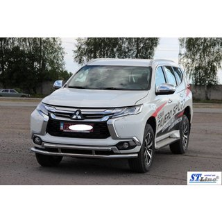 Передняя защита ST016 (нержавейка) Mitsubishi Pajero Sport 2015- гг. фото 2