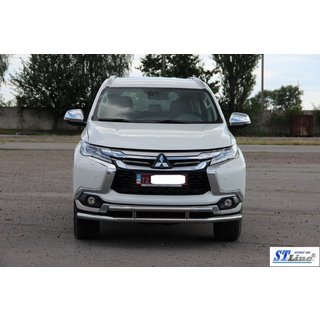 Передняя защита ST016 (нержавейка) Mitsubishi Pajero Sport 2015- гг. фото 3
