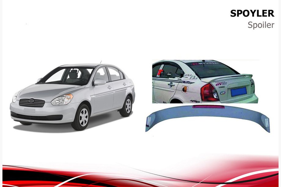 Hyundai Accent 2006-2010 гг. Спойлер Niken (под покраску) Image