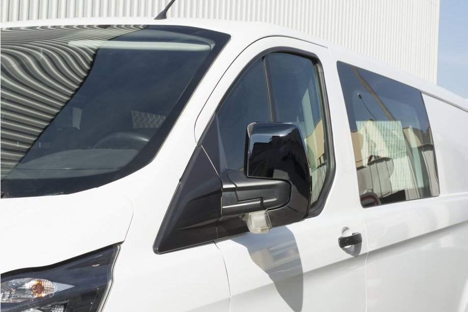 Ford Custom 2013-2022 гг. Накладки на Зеркала Черный Хром (2 шт., пластик) Image
