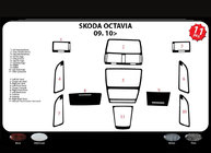 Skoda Octavia II A5 2010-2013 гг. Накладки на панель приборов (Meric, Турция) Титан фото 5