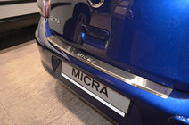 Nissan Micra K13 2011-2016 гг. Накладка на задний бампер с загибом Nataniko (нержавейка) фото 1