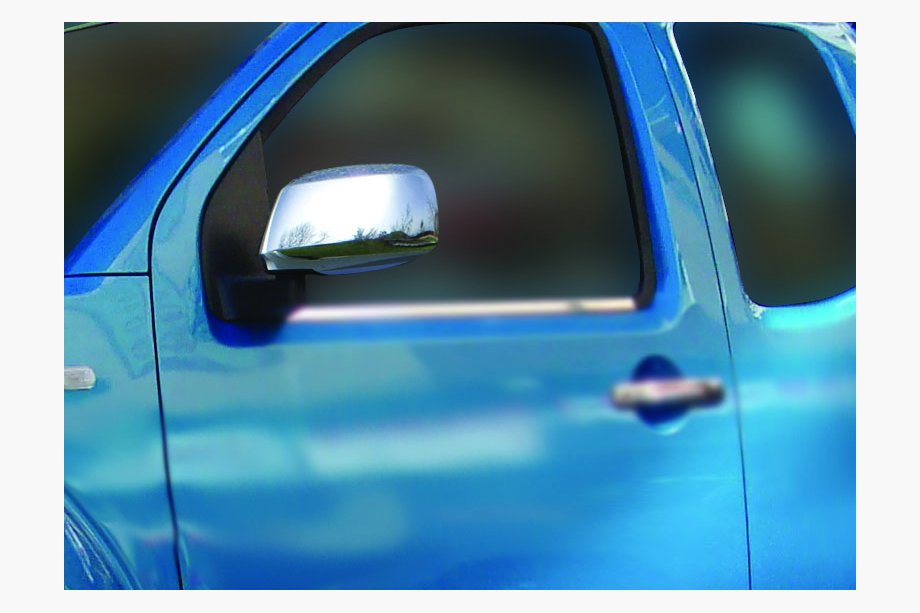 Nissan Navara 2006-2015 гг. Накладки на Зеркала (2 шт, Нержавейка) Без повторителя поворота Фото 5