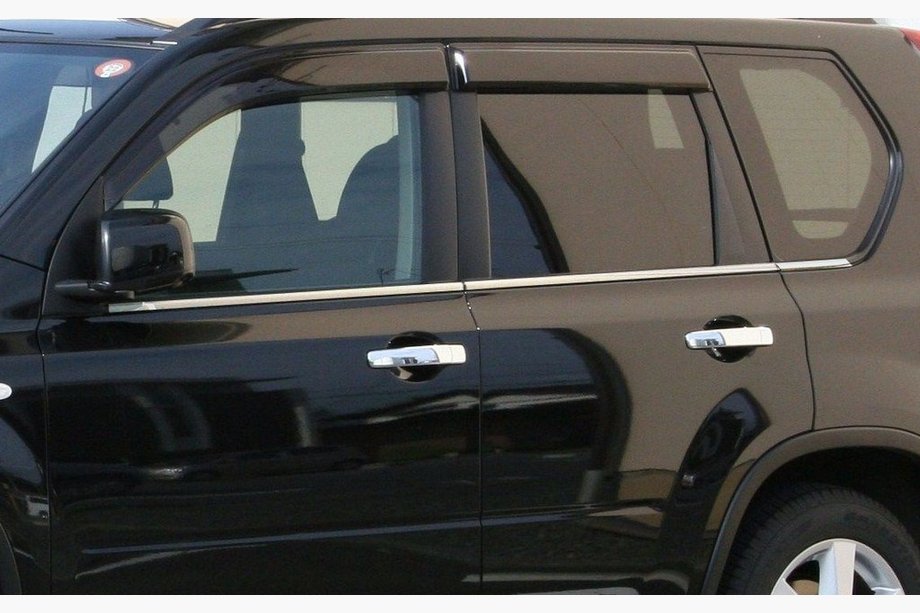 Nissan X-trail T31 2007-2014 гг. Окантовка окон нержавейка OmsaLine - Итальянская Нержавейка Image