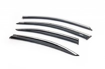 Skoda Octavia III A7 2013-2019 гг. Ветровики с хромированным молдингом LiftBack (4 шт, Niken) фото 3