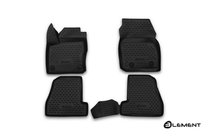 Ford Focus III 2011-2017 гг. (2015↗) 3D резиновые коврики в салон (4 шт, Novline) фото 1
