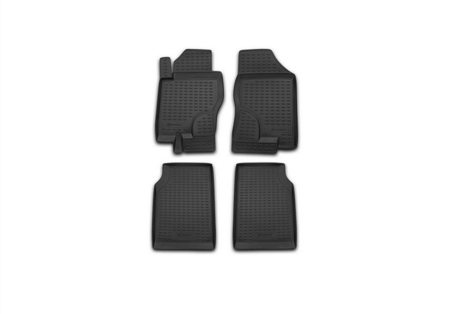 Nissan Navara 2006-2015 гг. (2005↗) Резиновые коврики в салон (4 шт, Novline) МКПП Image