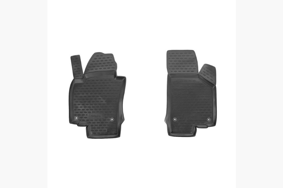 Skoda Octavia II A5 2006-2010 гг. Резиновые коврики передние в салон (2 шт, Novline) 2004-2013 Image