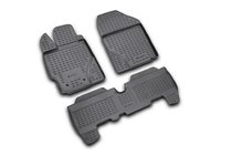 Toyota Yaris 2006-2011 гг. Резиновые коврики в салон (3 шт, Novline) фото 1