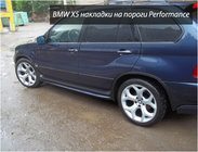 BMW X5 E53 1999–2006 гг. Боковые Пороги Performance (2 шт, грунтованные под покраску) фото 1