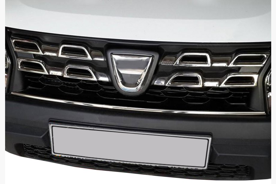 Dacia Duster 2008-2018 гг. Накладка на решетку радиатора 2014-2018 (нержавейка) Image