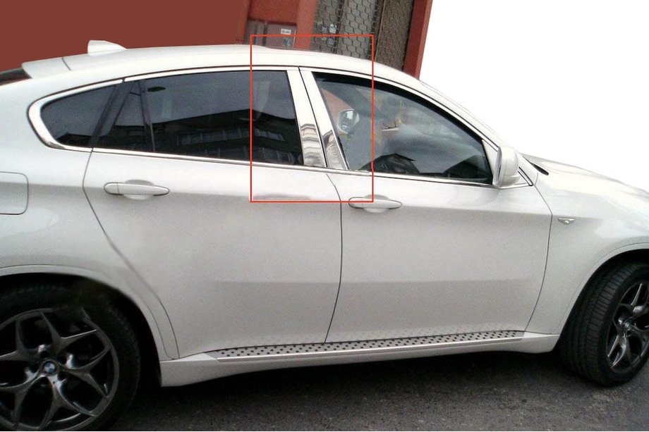 BMW X6 E71 2008–2014 гг. Накладки на дверные стойки из нержавеющей стали Image