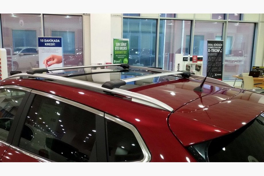 Nissan Pathfinder R51 2005-2014 гг. Поперечины на интегрированные рейлинги с замком (2 шт) Черный Фото 5