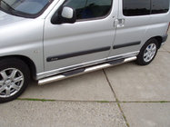 Citroen Berlingo 1996-2008 гг. Боковые трубы (2 шт., нержавейка) Ø70, с пластиковыми накладками фото 1