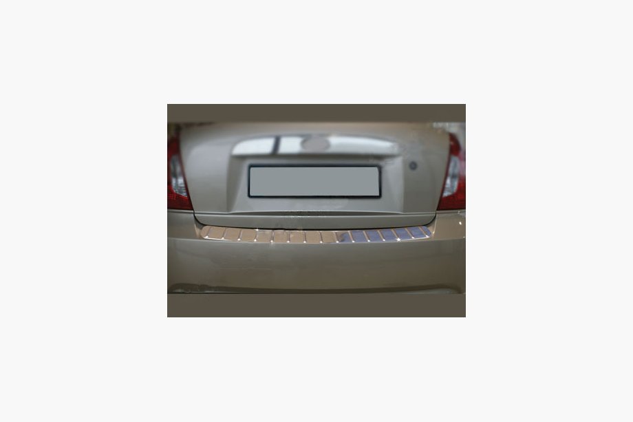 Hyundai Accent 2006-2010 гг. Накладка на задний бампер нержавейка Omsa Image