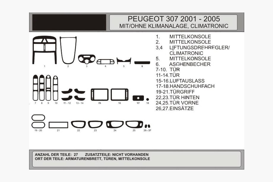Peugeot 307 2001-2008 гг. Тюнинг салона (Hartman) Карбон Image