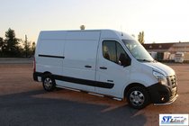 Nissan NV400 2010-2024 гг. Боковые трубы BB002 (2 шт., нержавейка) фото 7