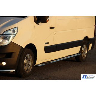 Боковые трубы BB002 (2 шт., нержавейка) Opel Movano 2010-2021 гг. фото 3