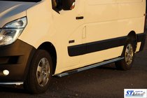 Nissan NV400 2010-2024 гг. Боковые трубы BB002 (2 шт., нержавейка) фото 8
