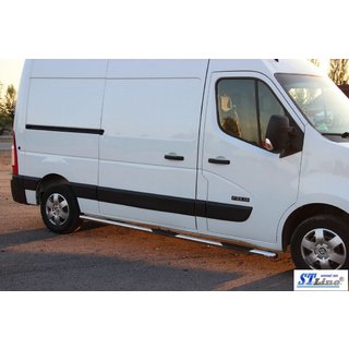Боковые трубы BB002 (2 шт., нержавейка) Opel Movano 2010-2021 гг. фото 4