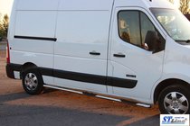 Nissan NV400 2010-2024 гг. Боковые трубы BB002 (2 шт., нержавейка) фото 9