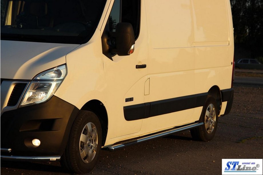 Opel Movano 2010-2021 гг. Боковые трубы BB002 (2 шт., нержавейка) Длинная База Фото 6