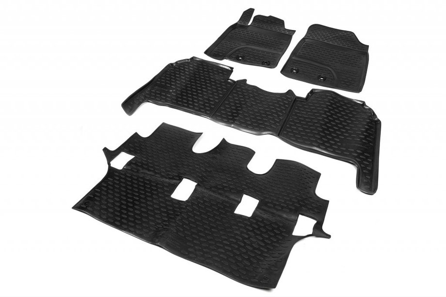 Toyota Land Cruiser 200 2007-2021 гг. Резиновые коврики в салон (Novline, 2012-2015) Image