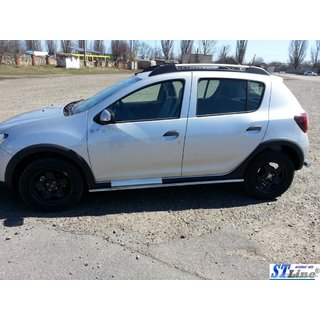Боковые трубы BB001 (2 шт., нержавейка) Renault Sandero 2013-2022 гг. фото 2