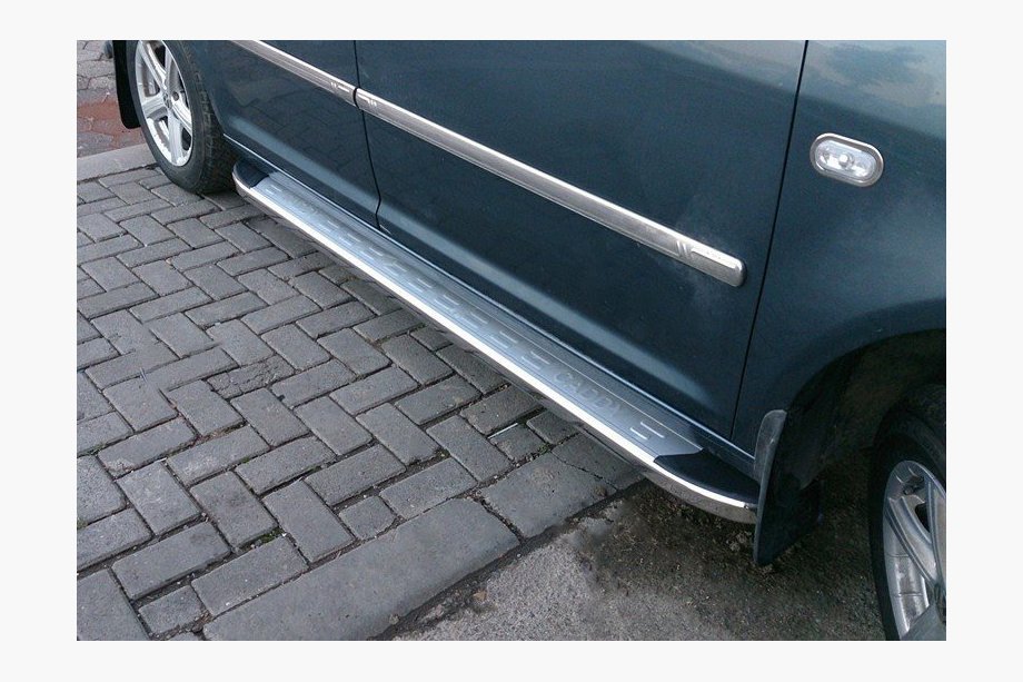 Volkswagen Caddy 2004-2010 гг. Боковые Подножки Omsa MSline (2 шт, Алюминий) Image
