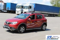 Renault Sandero 2013-2022 гг. Боковые трубы BB001 (2 шт., нержавейка) фото 7