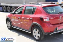 Renault Sandero 2013-2022 гг. Боковые трубы BB001 (2 шт., нержавейка) фото 8