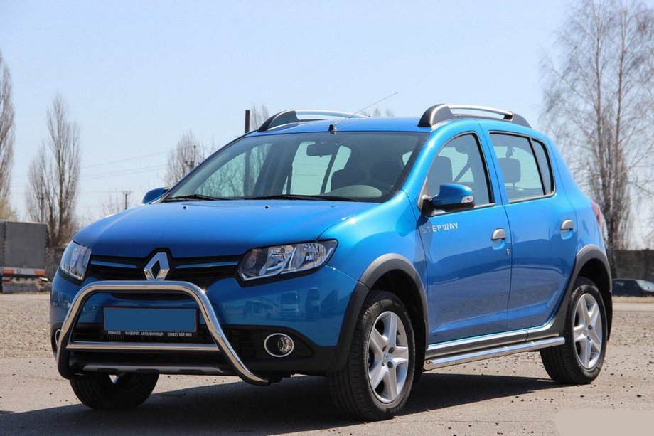 Dacia Sandero 2013-2020 гг. Передняя Дуга WT006 (Нержавейка) Image