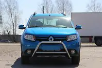 Renault Sandero 2013-2022 гг. Передняя Дуга WT006 (Нержавейка) фото 2