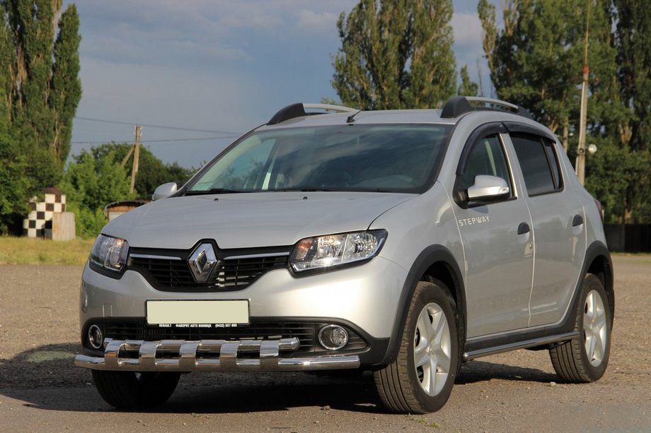 Dacia Sandero 2013-2020 гг. Передняя Дуга ST015 (Нержавейка) Image