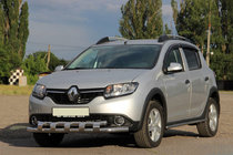 Dacia Sandero 2013-2020 гг. Передняя Дуга ST015 (Нержавейка) фото 1