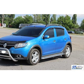 Боковые Пороги KB001 Нержавейка Dacia Sandero 2013-2020 гг. фото 4
