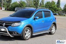 Renault Sandero 2013-2022 гг. Боковые Пороги KB001 Нержавейка фото 4