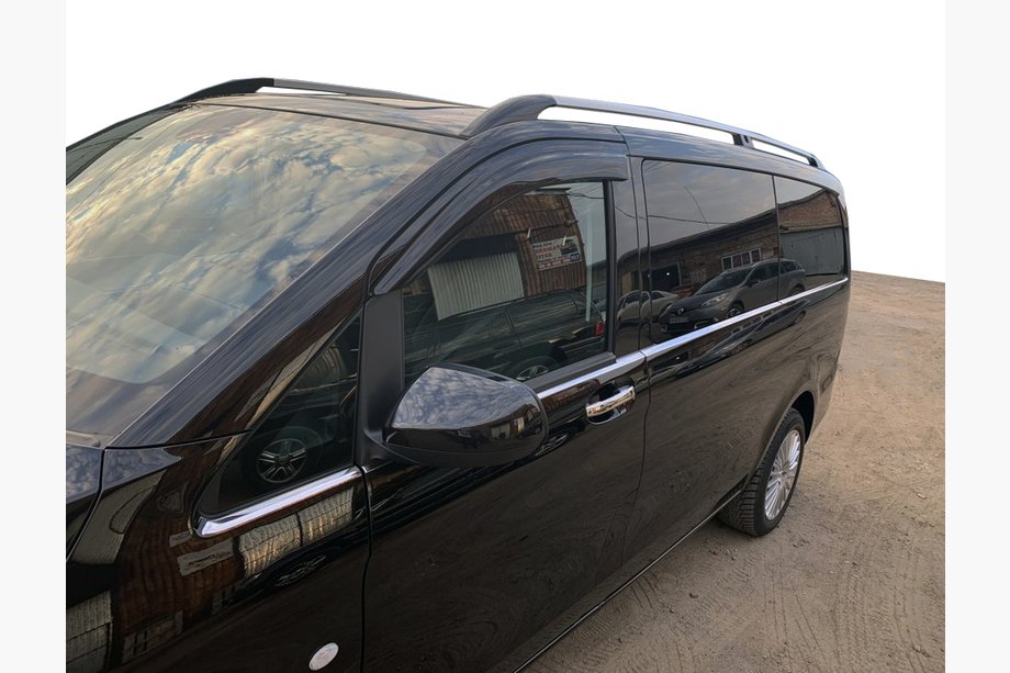 Mercedes Vito/V-class W447 2014- гг. Нижние молдинги стекол из нержавеющей стали по всей длине (8 шт.) Carmos, L3, 1 Боковая Дверь Фото 1