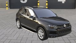Volkswagen Touareg 2010-2018 гг. Боковые Подножки Tayga Grey (2 шт., Алюминий) фото 2