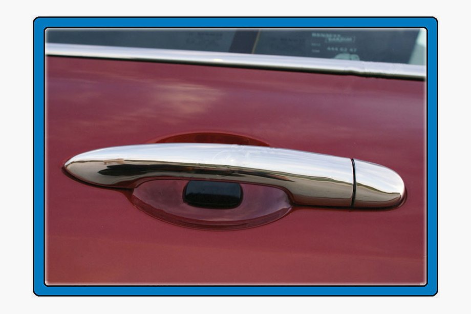 Renault Clio III 2005-2012 гг. Хромированные Накладки на Ручки (Нержавейка) 4 шт, OmsaLine - Итальянская нержавейка (с отверстием) Фото 2