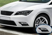 Seat Leon 2013-2020 гг. Накладки на противотуманные фары (2 шт., нержавейка) фото 1