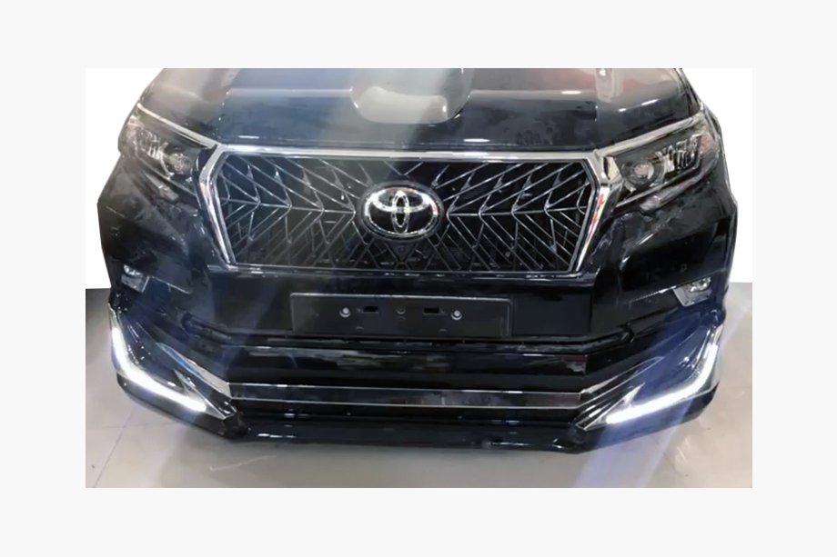 Toyota Land Cruiser Prado 150 2009-2023 гг. Накладки на передний и задний бампер Modelista V3-LED (2017-) Белый Фото 4