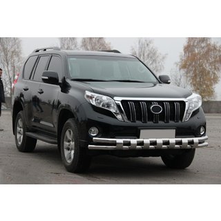 Передняя защита ST016-2 (нержавейка) Toyota Land Cruiser Prado 150 2009-2023 гг. фото 3