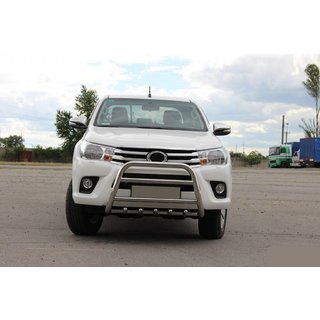 Передняя защита WT010 (нержавейка) Toyota Hilux 2015- гг. фото 3