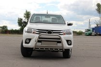 Toyota Hilux 2015- гг. Передняя защита WT010 (нержавейка) фото 3